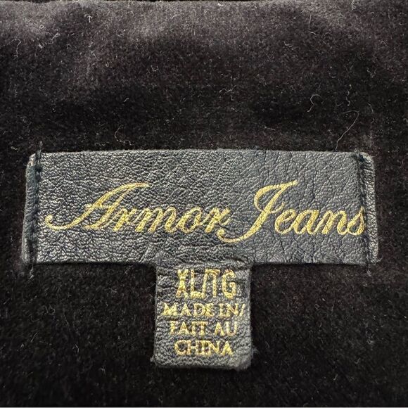 Armor Jeans black velvet jacket sz XL - Picture 5 of 10